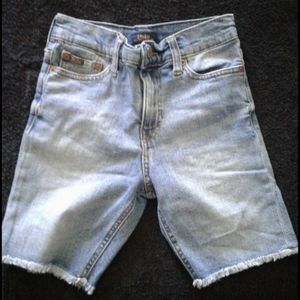 Kids denim polo shorts